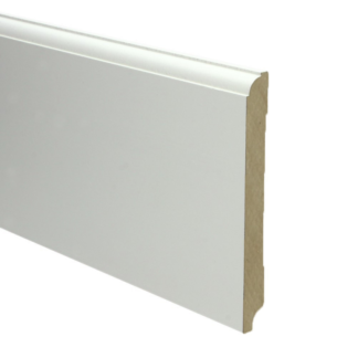 MDF Eigentijdse plint 150x15 wit voorgelakt RAL 9010