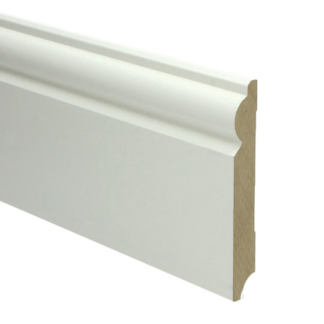MDF Barok plint 120x15 wit voorgelakt RAL 9010